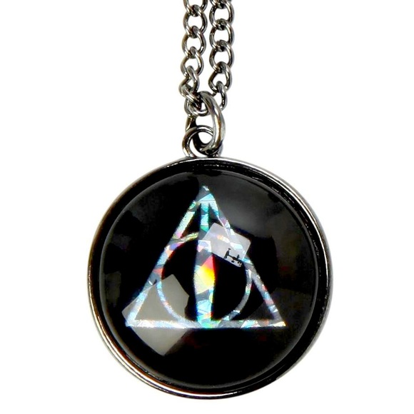 Harry Potter Reflective Deathly Hallows Necklace - Picture 1 of 7